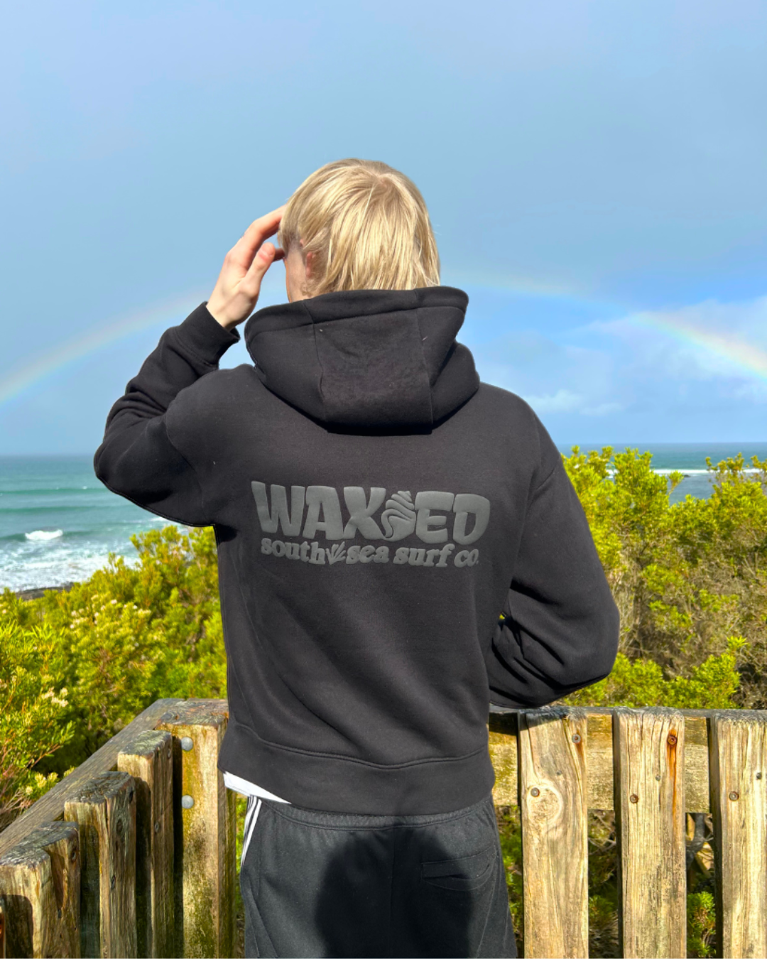 Black Surf Hoodie WaxedSurfCo